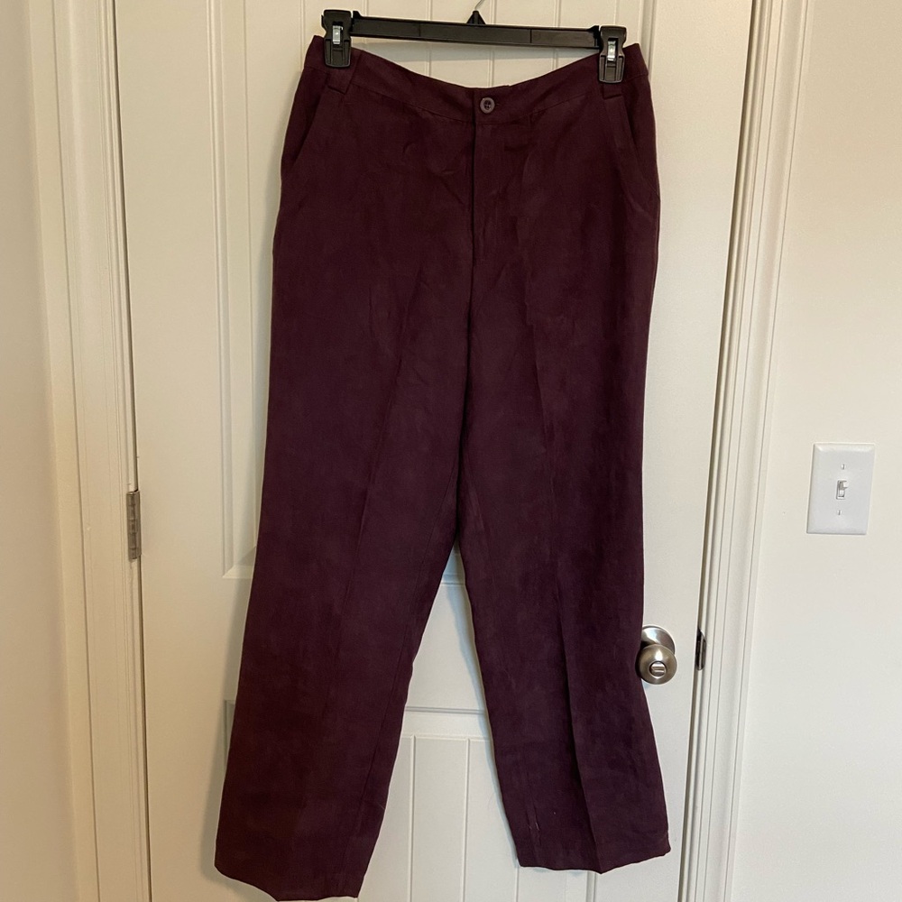 EUC Vintage Birch Hill women’s dark purple faux suede casual‎ pants size 10